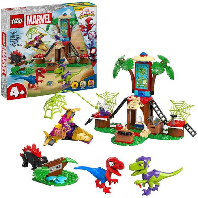 LEGO Marvel Spidey And His Amazing Friends - Spidey en Gobby's raptorstrijd bij de boomhut Constructiespeelgoed