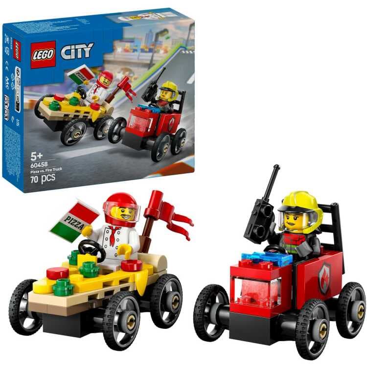 LEGO City - Raceautopakket: pizzabestelwagen vs. brandweerauto Constructiespeelgoed — afbeelding 1