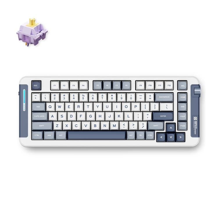 MCHOSE X75 Navy Blue Hyacinth Wireless Gasket Mount Mechanical toetsenbord — afbeelding 1