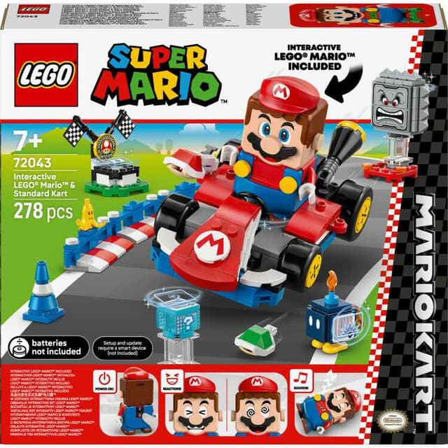 LEGO Super Mario - Mario Kart - Interactieve Mario en standaardkart Constructiespeelgoed
