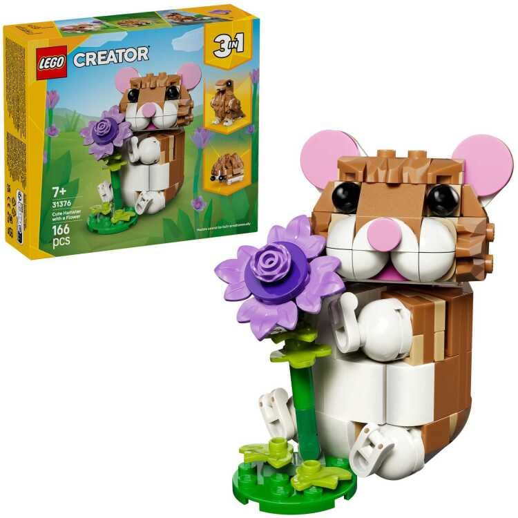 LEGO Creator 3-in-1 - Schattige hamster met bloem Constructiespeelgoed — afbeelding 1